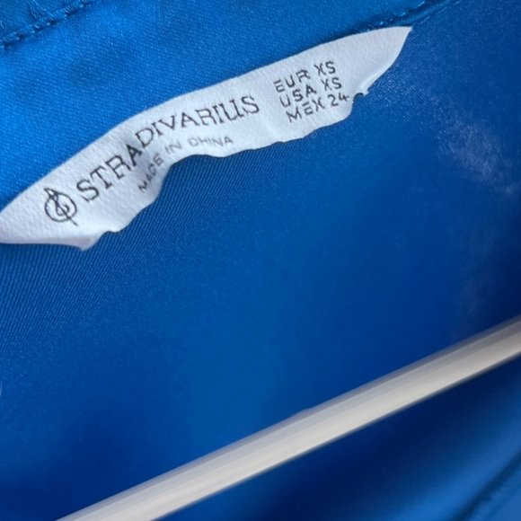 Stradivarius Blue Wrapped Satin Dress in XS - Picture 2 of 3